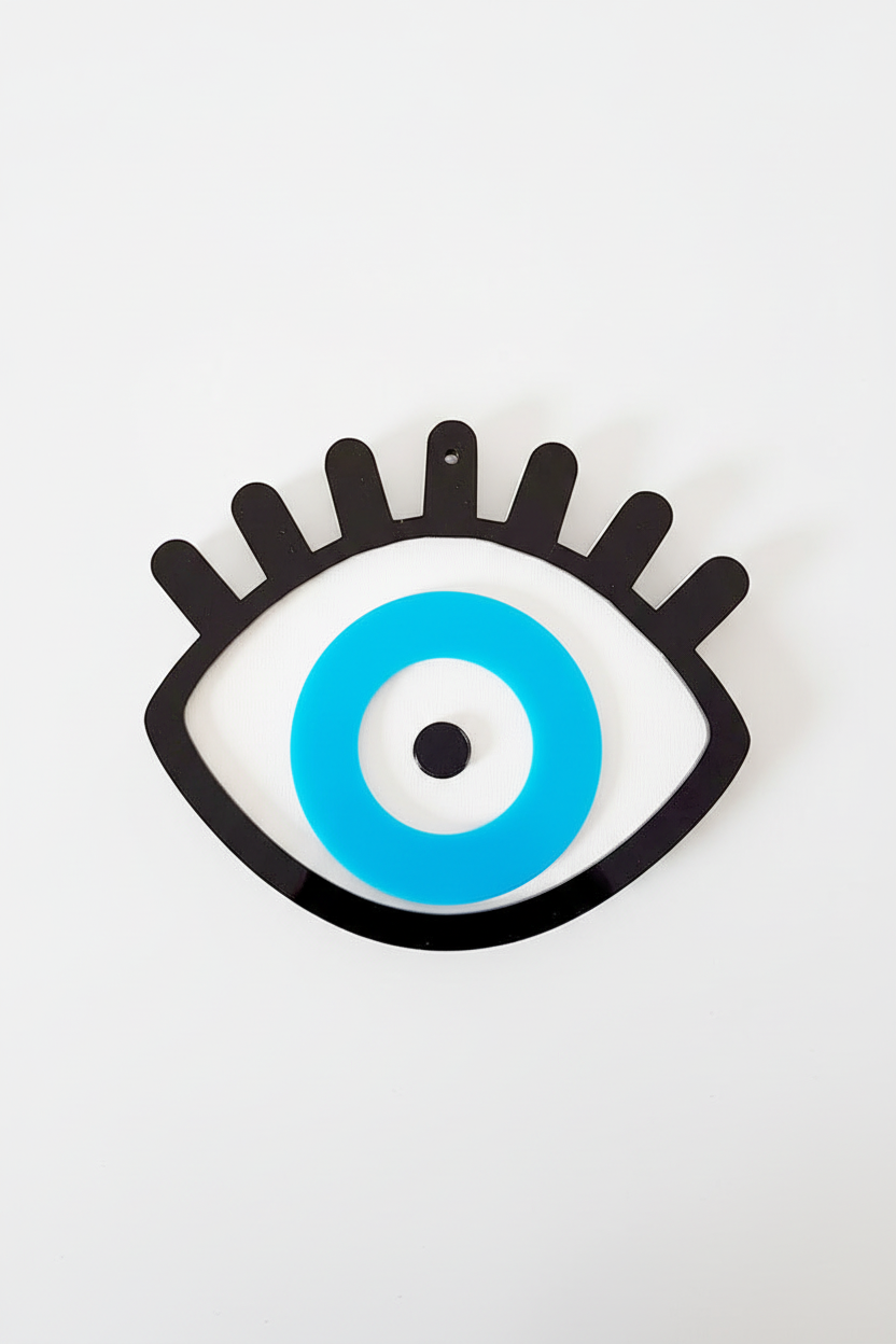 Μάτι από συνδυασμό υλικών πλέξι και ξύλο 13x15 εκατοστά