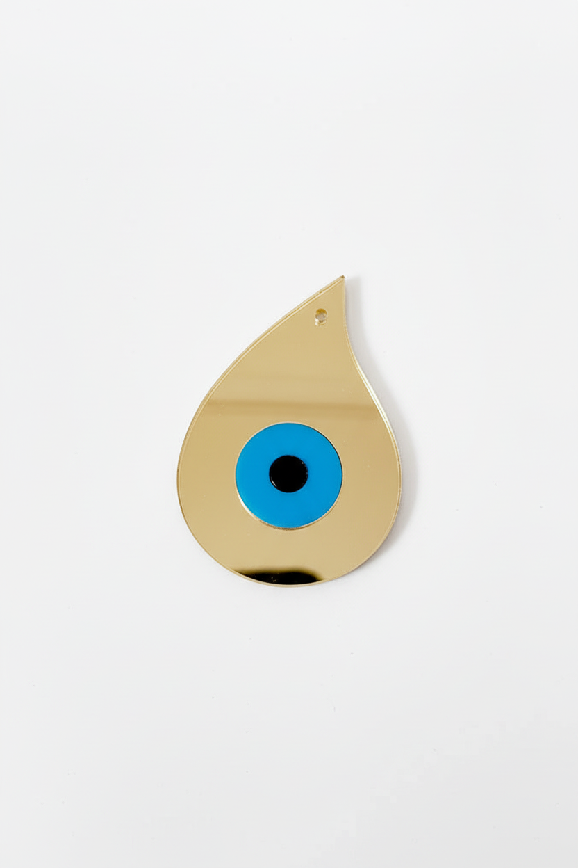 Μάτι λαχούρι από πλέξι καθρέφτη 9x5.5 εκατοστά σε συσκευασία 3 τεμαχίων