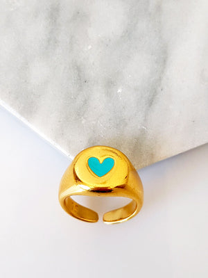 Δαχτυλίδι με καρδιά σμάλτο 15 mm σε συσκευασία 3 τεμαχίων - So Cute Cut