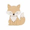 Kawaii Fox – Ξύλινο Διακοσμητικό Στοιχείο Αλεπού με Απλικέ
