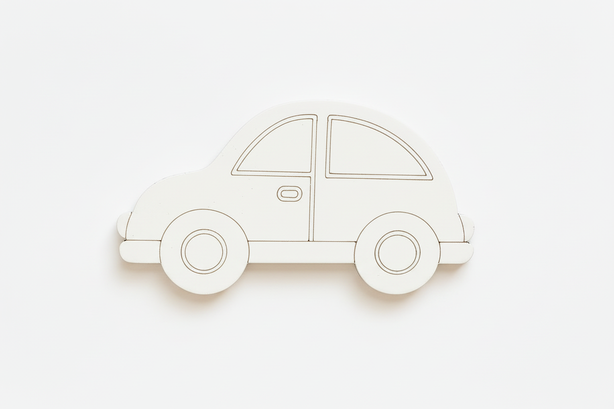 Ξύλινο αυτοκινητάκι 7cm κοπής λέιζερ, διαθέσιμο σε φυσικό κόντρα πλακέ ή MDF – σετ 12 τεμαχίων για χειροτεχνία και διακόσμηση