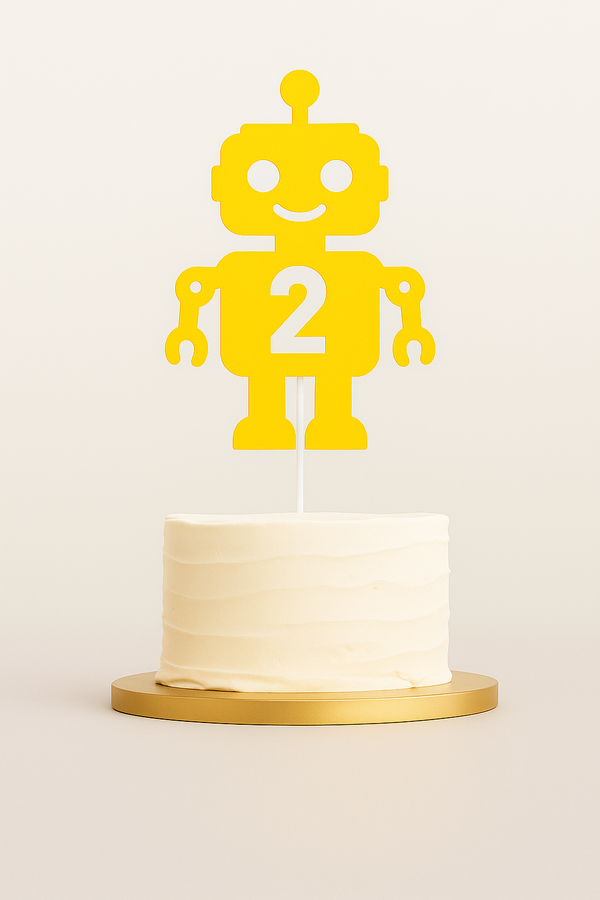 Cake Topper Ρομπότ με Αριθμό