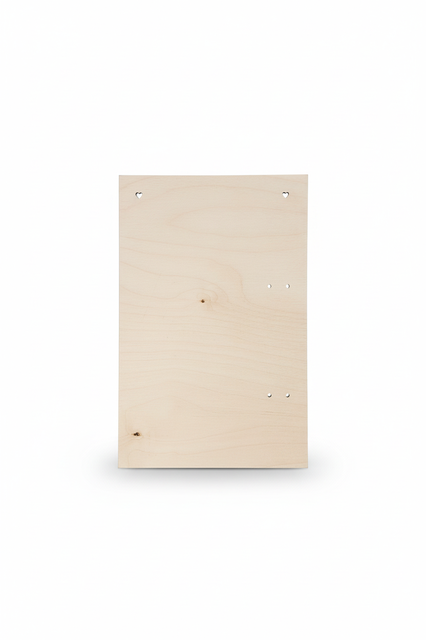 Ξύλινη ορθογώνια πλάτη για λαμπάδα με τρύπες 39,5 cm x 25,5 cm - So Cute Cut