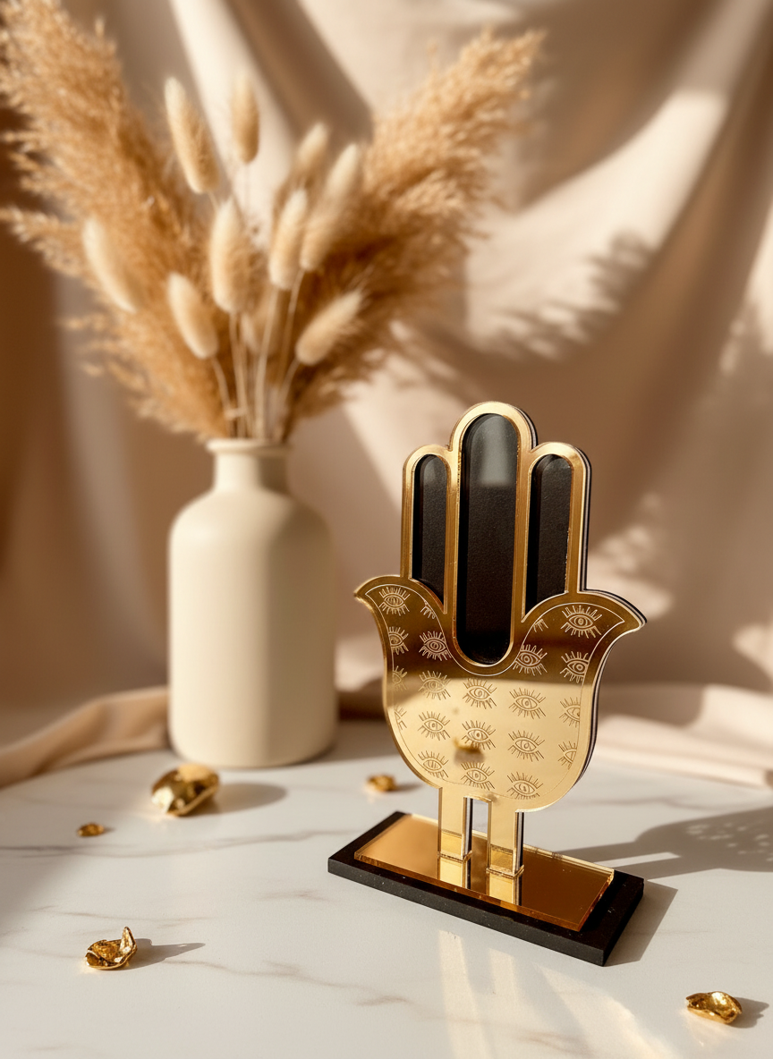 Επιτραπέζιο γούρι χεράκι από καθρέφτη plexiglass, χειροποίητο, διακοσμητικό So Cute by Dimi