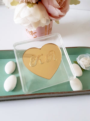 Πλεξιγκλάς κουτί για μπομπονιέρα με προσωποποιημένη καρδιά, σε συσκευασία 10 τεμαχίων - So Cute Cut