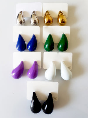 Ατσάλινα σκουλαρίκια σταγόνα, σε συσκευασία 5 ζευγαριών - So Cute Cut
