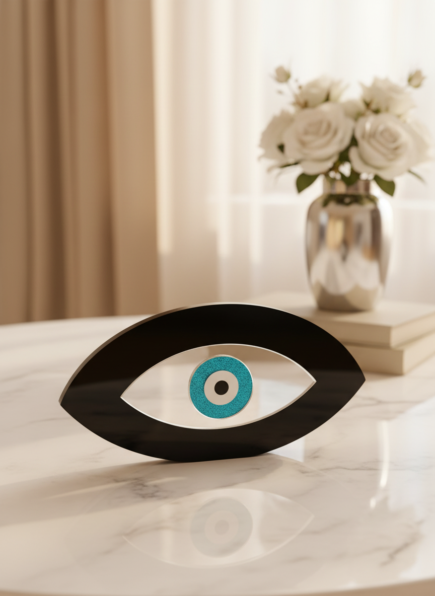 Επιτραπέζιο οβάλ γούρι μάτι από πλεξιγκλάς σε βάση, σε διάφορους χρωματικούς συνδυασμούς – So Cute by Dimi»