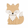 Kawaii Fox – Ξύλινο Διακοσμητικό Στοιχείο Αλεπού με Απλικέ