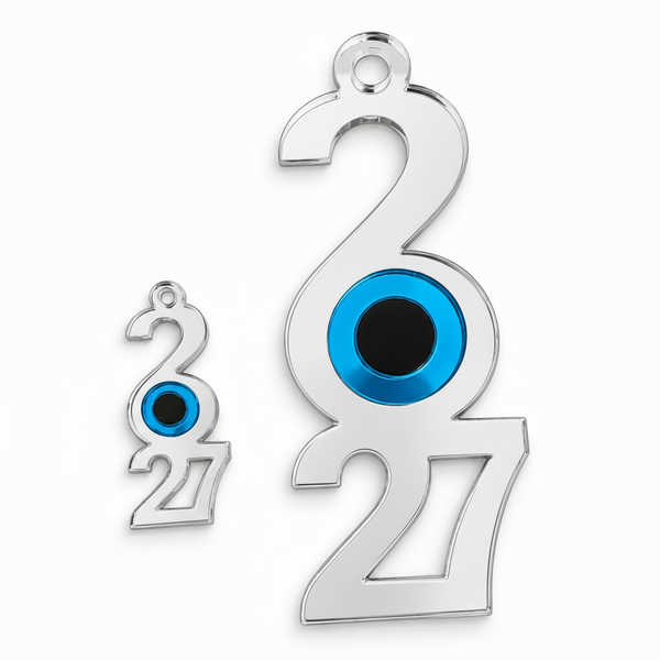 ✦2027 με Μάτι – Κρεμαστό Γούρι από Χρυσό Καθρέφτη, σε 2 διαστάσεις, σετ 6 ή 10 τεμαχίων