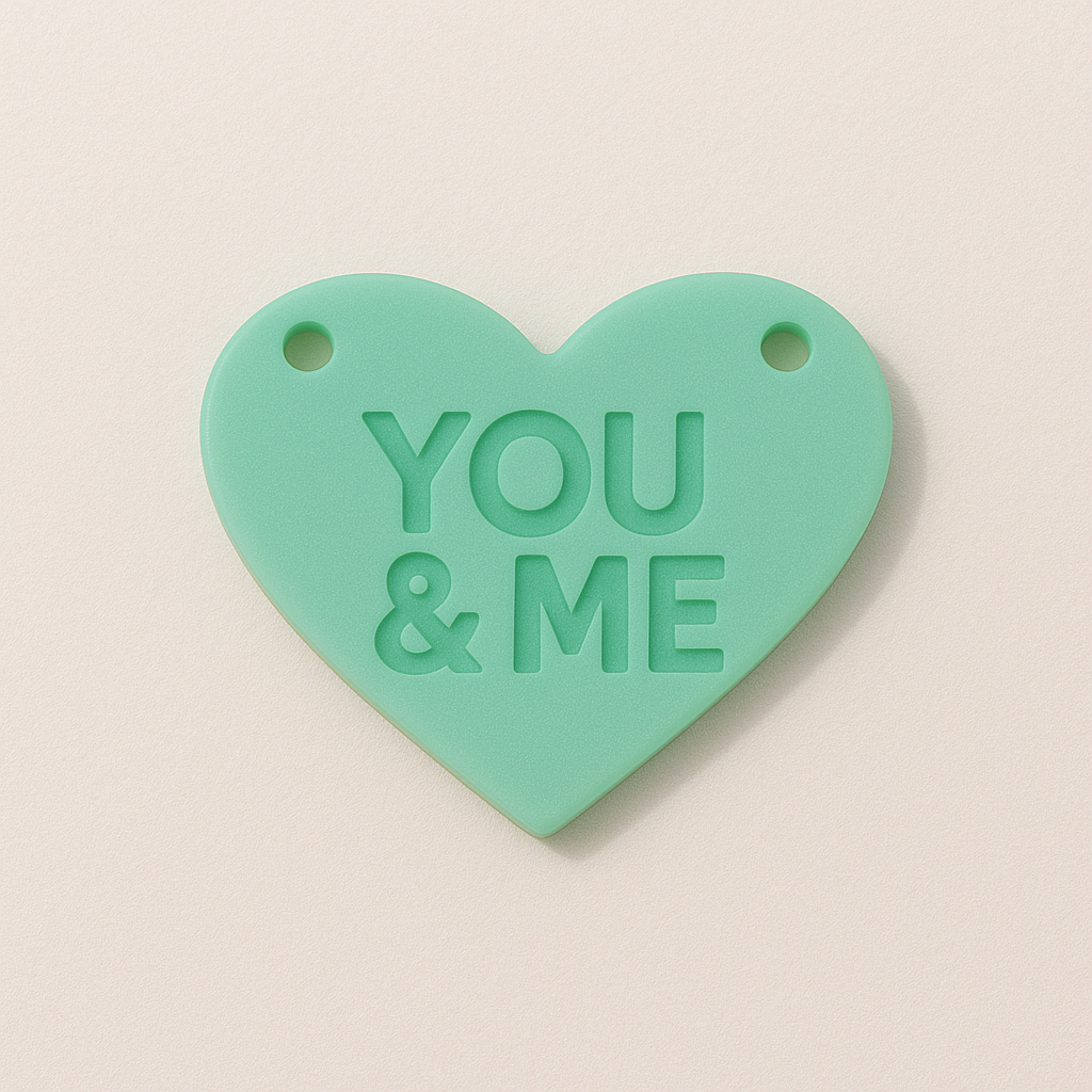 Candy Hearts – Παστέλ Καρδιές Plexiglass με Χάραξη (4 Μεγέθη · 9 Μηνύματα)