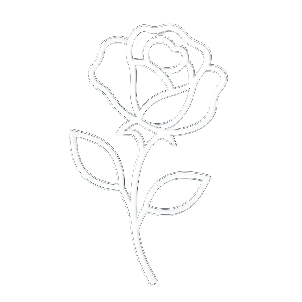 Rose Minimal | Laser Cut Σιλουέτα Τριαντάφυλλο