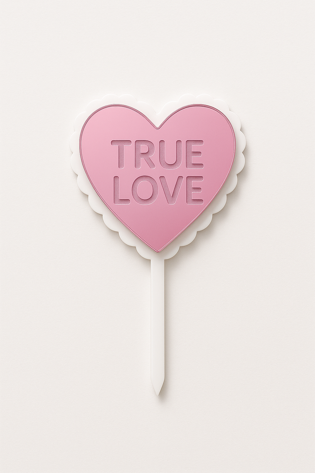 💗 Coquette Lollipop Heart – Layered Plexiglass Topper (Με Χάραξη)