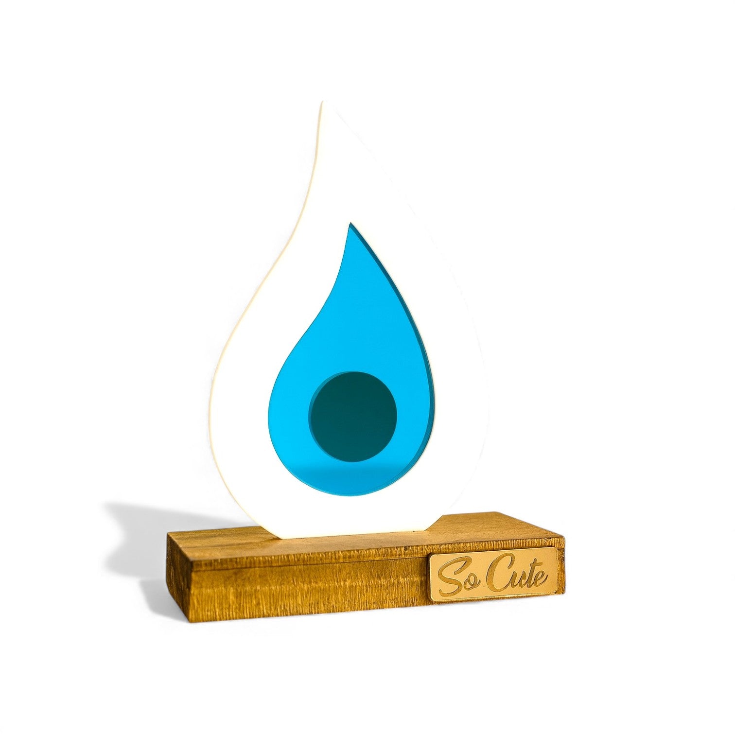 Γούρι Μάτι Plexiglass Σταγόνα με Τυρκουάζ Mirror | Επιτραπέζιο Διακοσμητικό