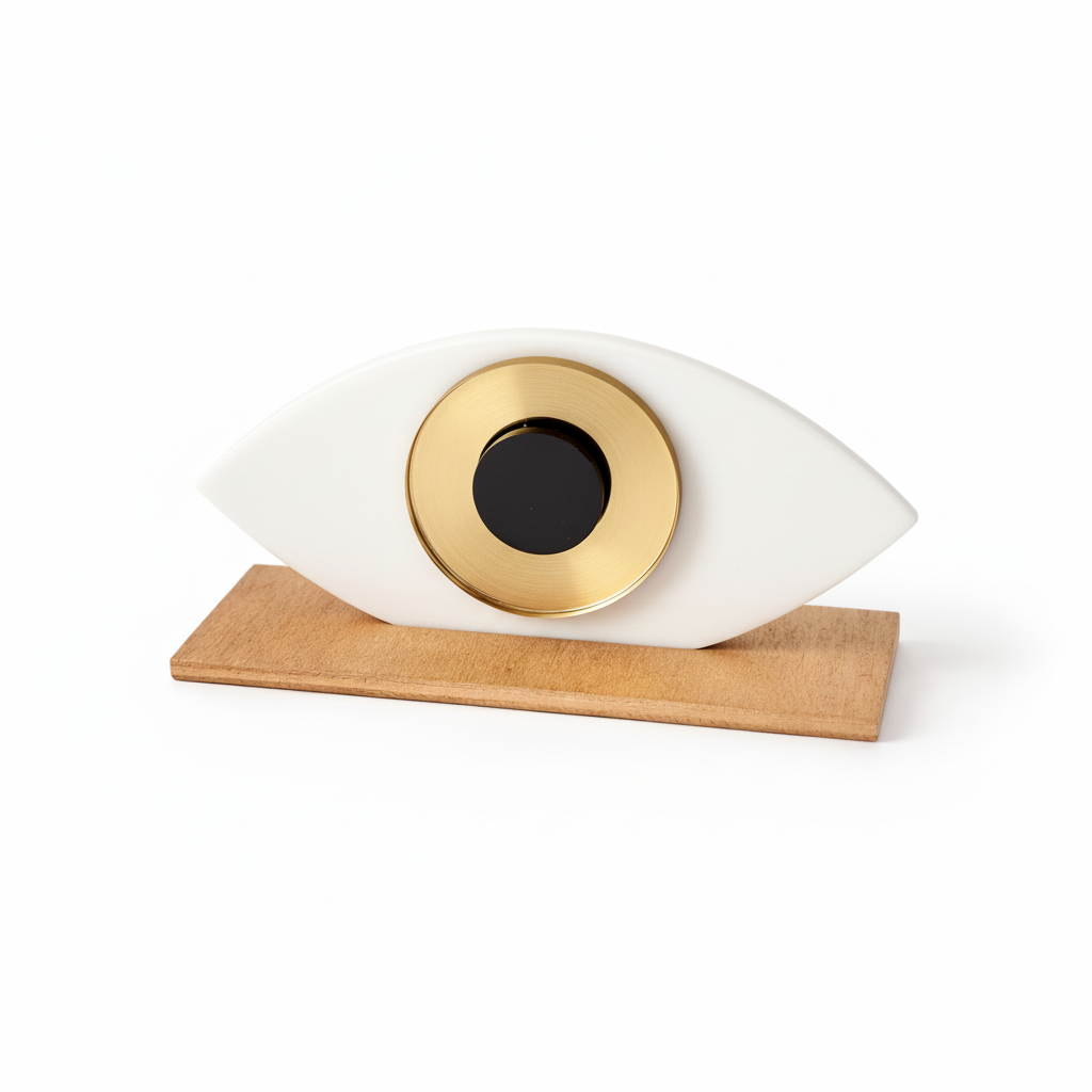 Γούρι πλεξιγκλάς μικρό οβάλ μάτι σε βάση