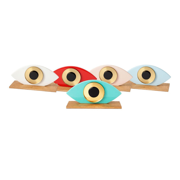 Γούρι πλεξιγκλάς μικρό οβάλ μάτι σε βάση