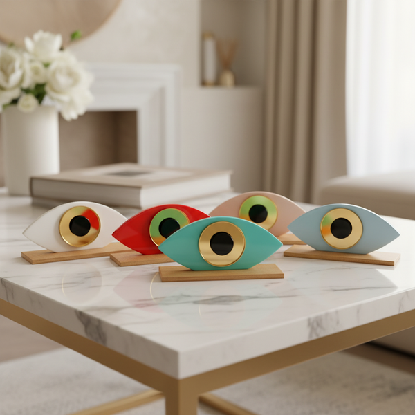 Γούρι πλεξιγκλάς μικρό οβάλ μάτι σε βάση