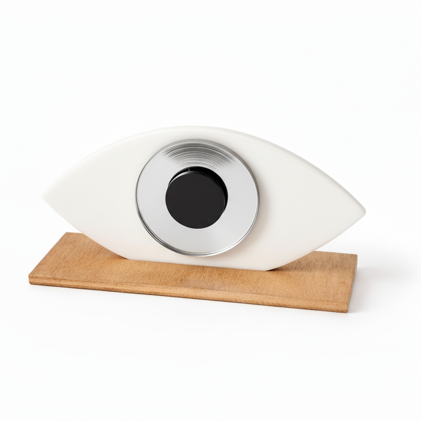 Γούρι πλεξιγκλάς μικρό οβάλ μάτι σε βάση