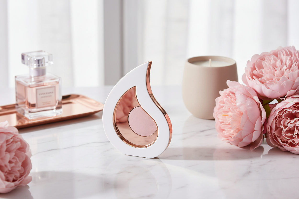 Επιτραπέζιο διακοσμητικό μάτι από λευκό πλεξιγκλάς με ροζ χρυσό ή ασημί καθρέφτη και ροζ ή γαλάζιο εσωτερικό So Cute by Dimi