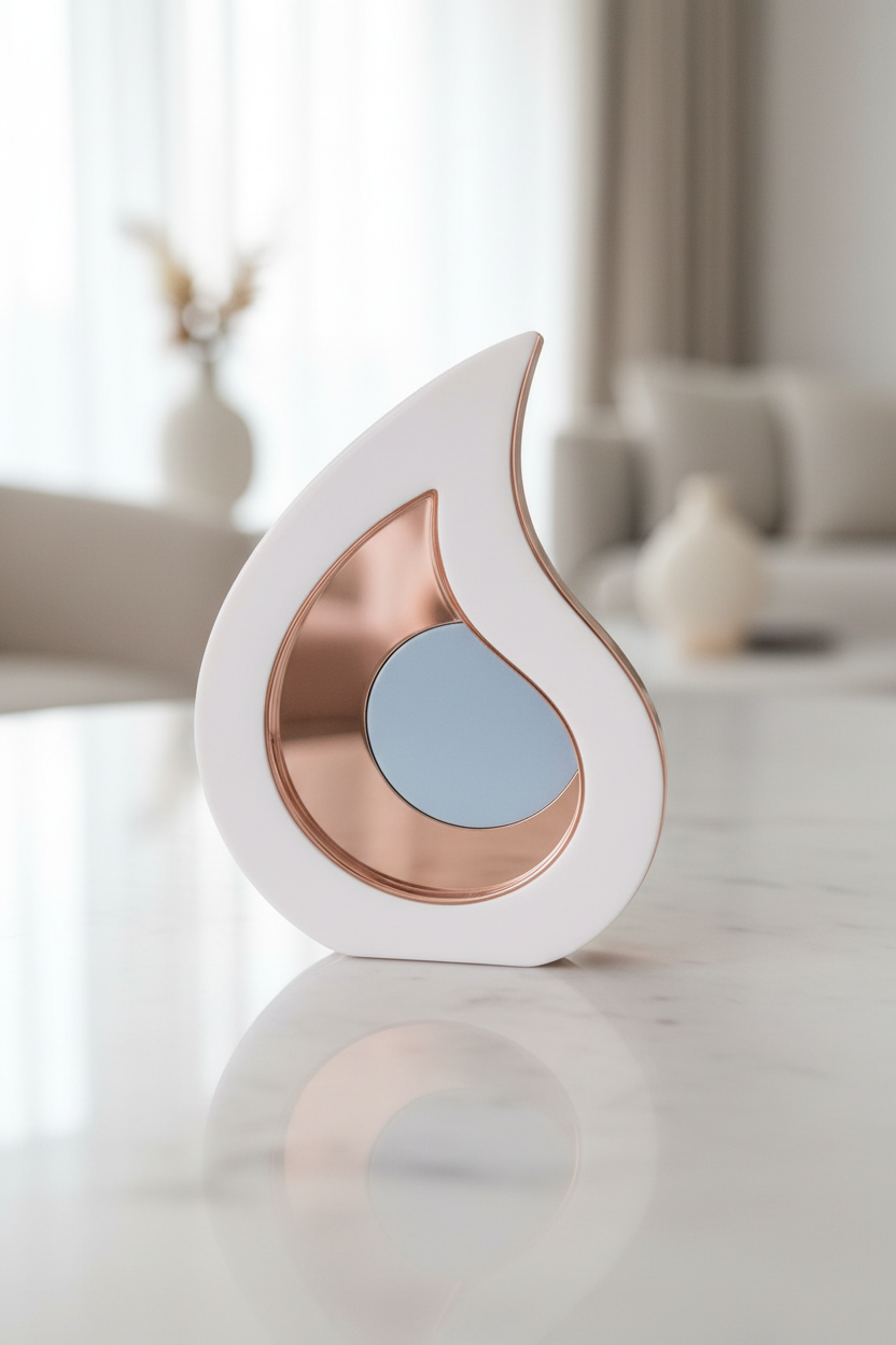 Επιτραπέζιο διακοσμητικό μάτι από λευκό πλεξιγκλάς με ροζ χρυσό ή ασημί καθρέφτη και ροζ ή γαλάζιο εσωτερικό So Cute by Dimi