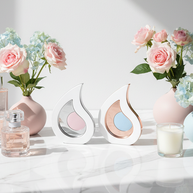 Επιτραπέζιο διακοσμητικό μάτι από λευκό πλεξιγκλάς με ροζ χρυσό ή ασημί καθρέφτη και ροζ ή γαλάζιο εσωτερικό So Cute by Dimi