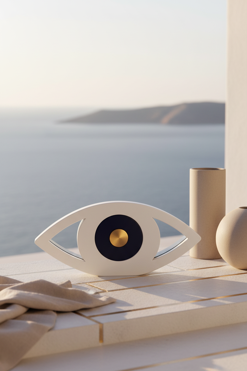 Luxury plexiglass eye table decor in glossy white by So Cute by Dimi – Eclipse Eye