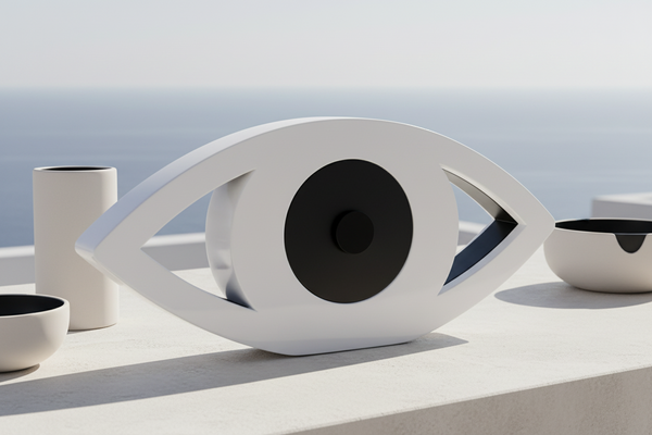 Luxury plexiglass eye table decor in glossy white by So Cute by Dimi – Eclipse Eye