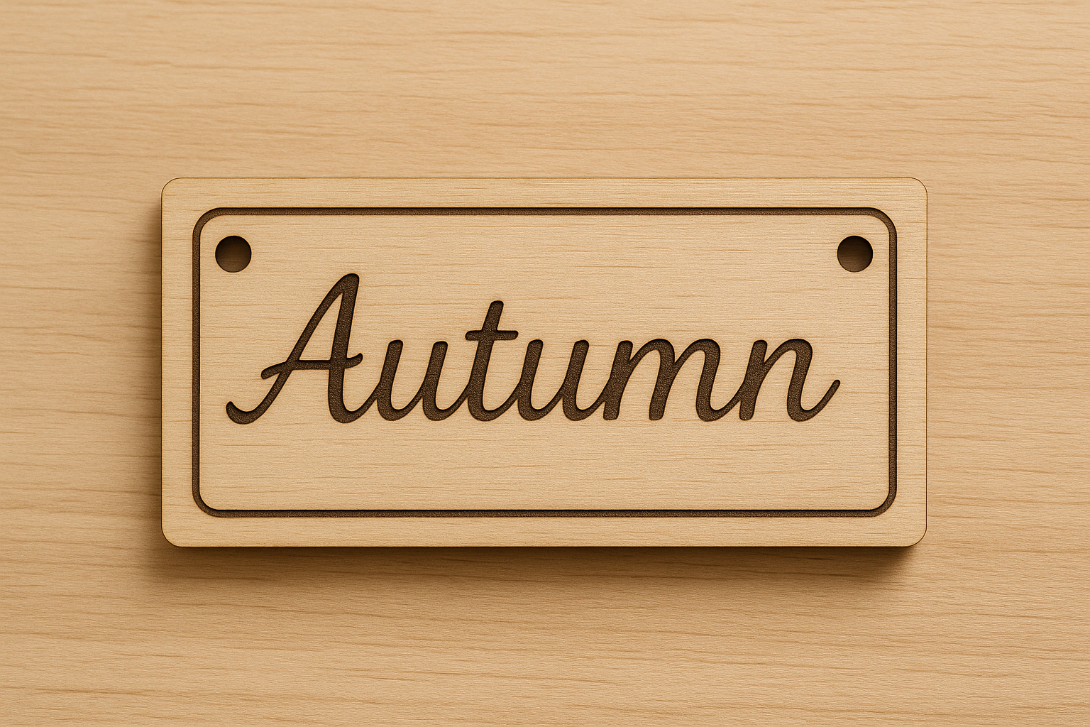 Ξύλινη οριζόντια πινακίδα 10 εκ. με τη λέξη Autumn σε σερφι γραμματοσειρά, ιδανική για φθινοπωρινή διακόσμηση και DIY

