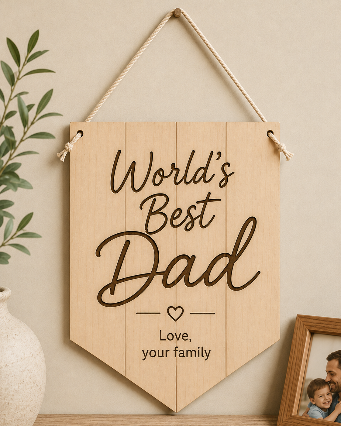 World's Best Dad – Προσωποποιημένο Ξύλινο Διακοσμητικό