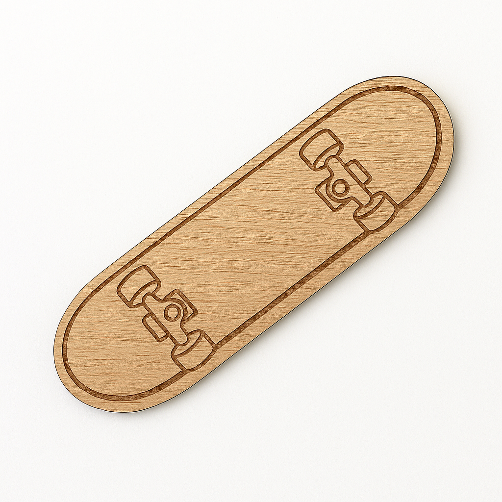 Ξύλινη φιγούρα skateboard 11εκ. με engraved λεπτομέρειες, So Cute Cut