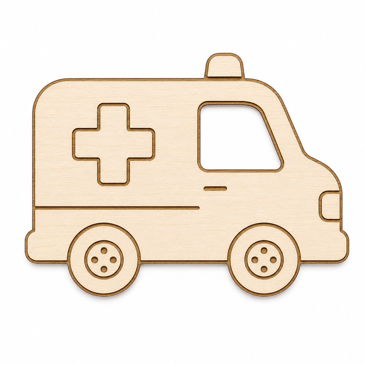 Baby Ambulance – Ξύλινο Ασθενοφόρο με Χάραξη 🚑 σε σετ 20, 10 & 5 τμχ