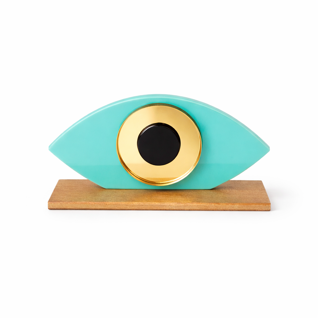 Γούρι πλεξιγκλάς μικρό οβάλ μάτι σε βάση