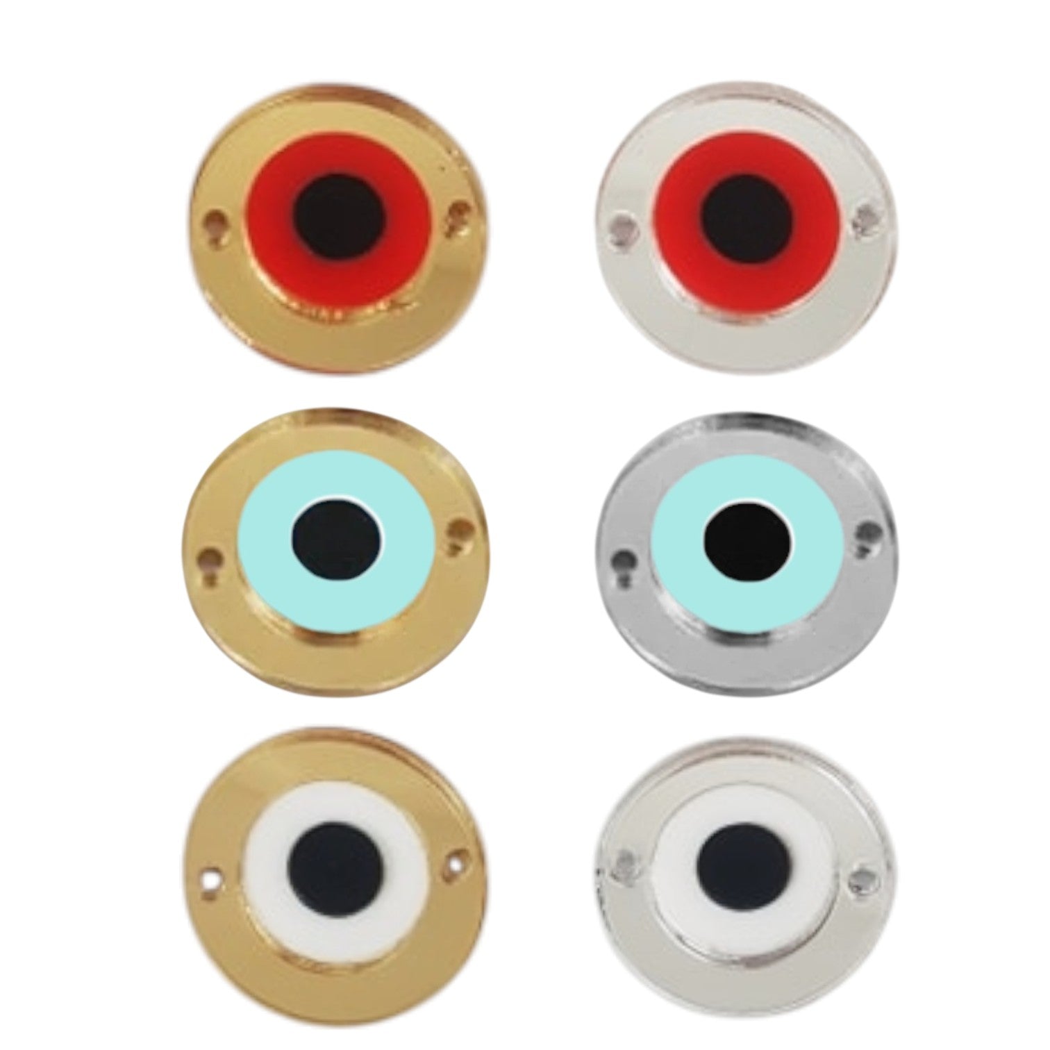 Μοτίφ μάτι plexiglass 25mm με 2 τρύπες σε καθρέφτη και χρωματιστό plexi – So Cute Cut