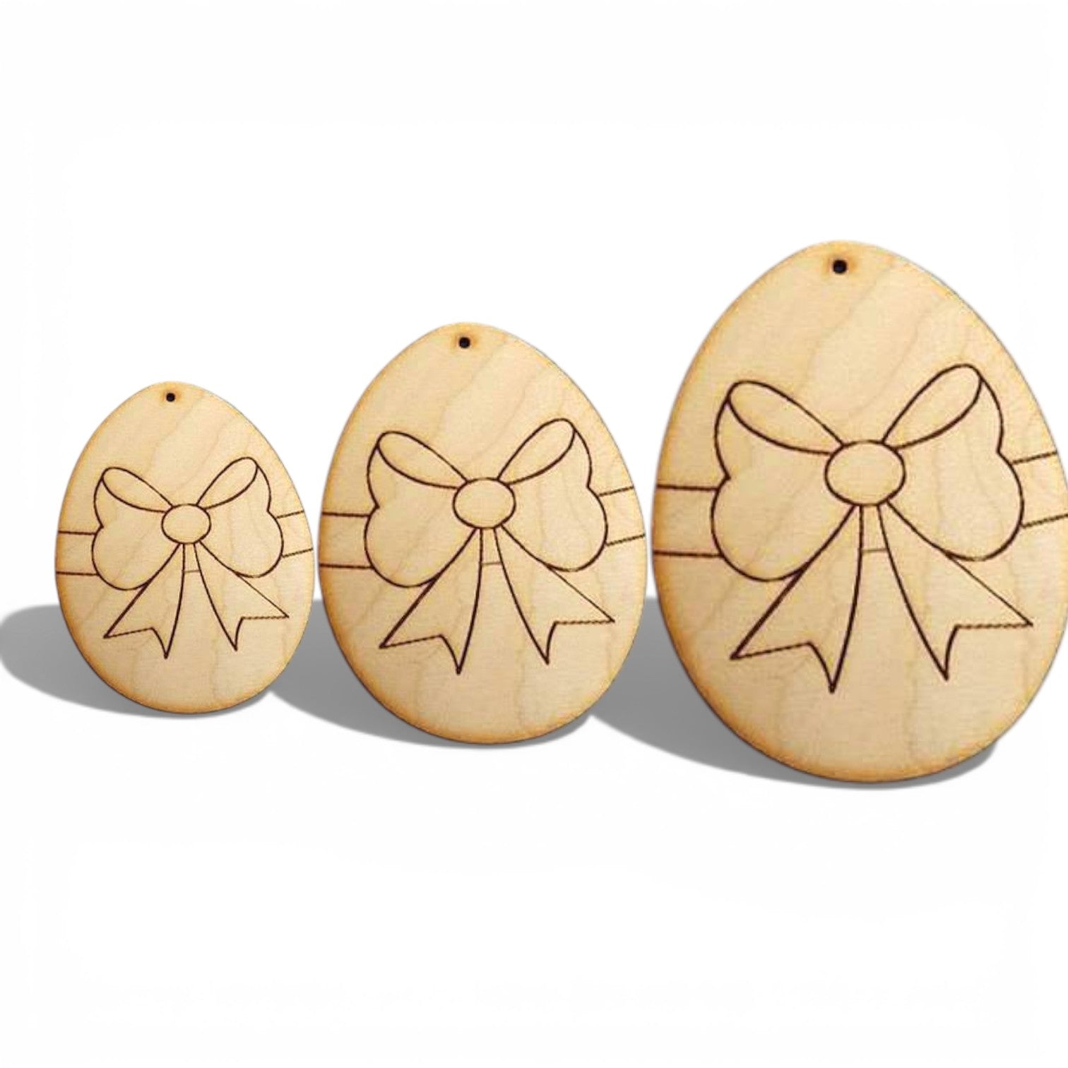 Ξύλινο αυγό από κόντρα πλακέ με χάραξη φιόγκου laser cut So Cute Cut