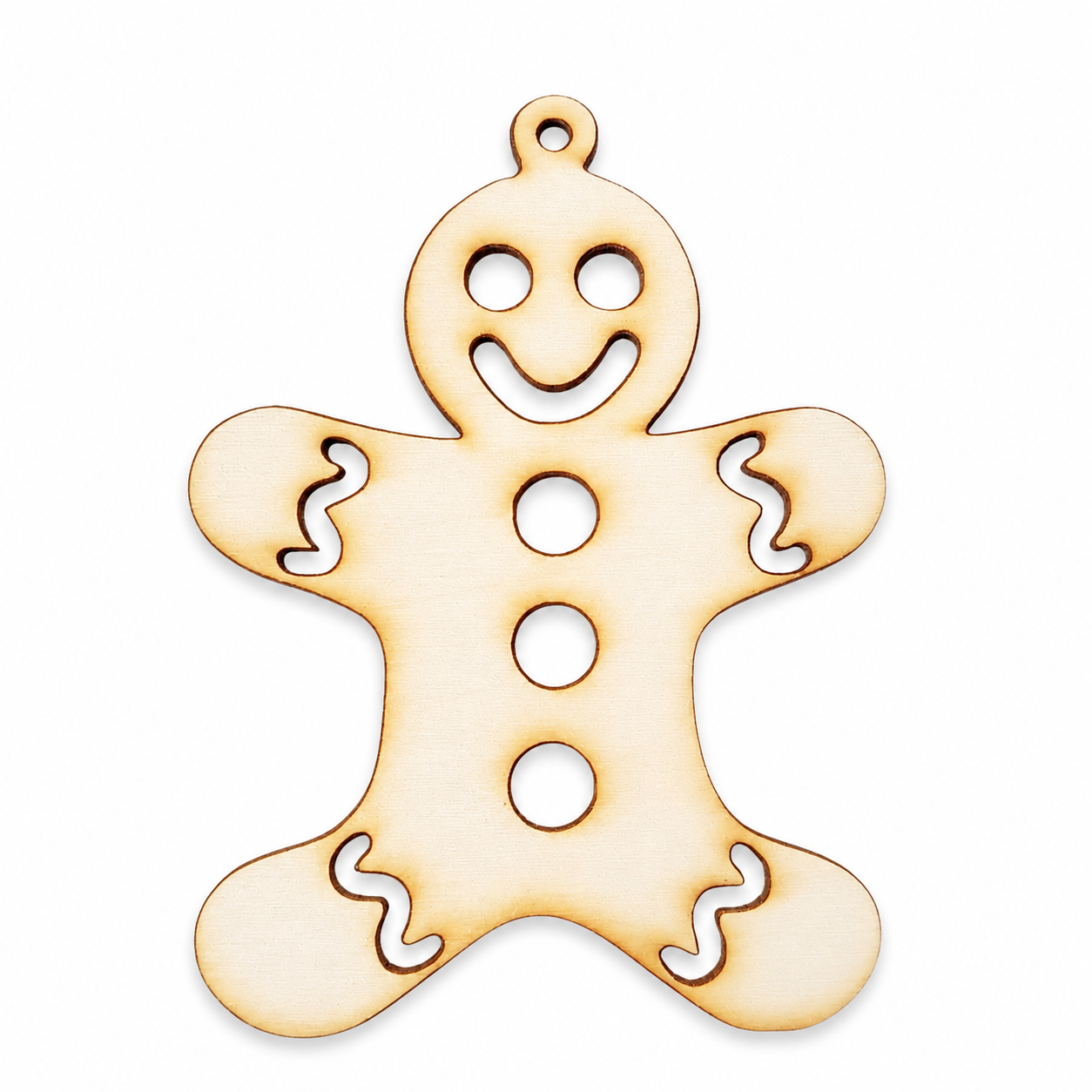 Ξύλινο στολίδι Gingerbread από κόντρα πλακέ σημύδας για παιδικά DIY χριστουγεννιάτικα γούρια So Cute Cut