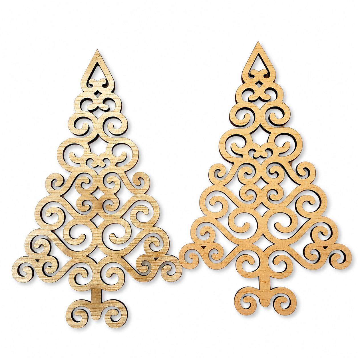 Ξύλινο στολίδι έλατο filigree από ξύλο 3mm για DIY χριστουγεννιάτικα γούρια και στολίδια So Cute Cut