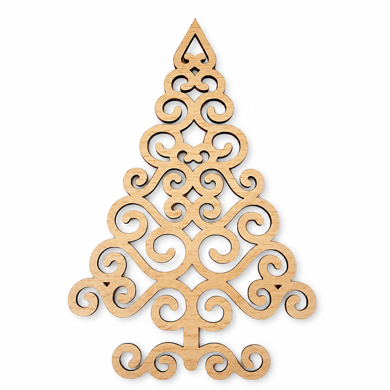 Ξύλινο στολίδι έλατο filigree από ξύλο 3mm για DIY χριστουγεννιάτικα γούρια και στολίδια So Cute Cut