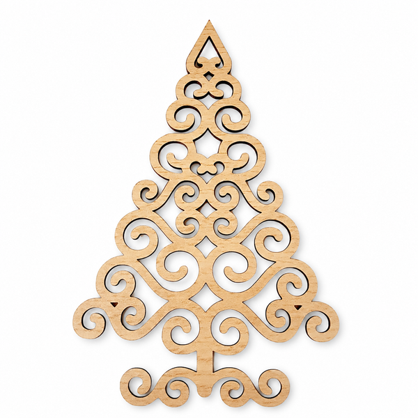 Ξύλινο στολίδι έλατο filigree από ξύλο 3mm για DIY χριστουγεννιάτικα γούρια και στολίδια So Cute Cut