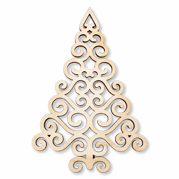 Ξύλινο στολίδι έλατο filigree από ξύλο 3mm για DIY χριστουγεννιάτικα γούρια και στολίδια So Cute Cut
