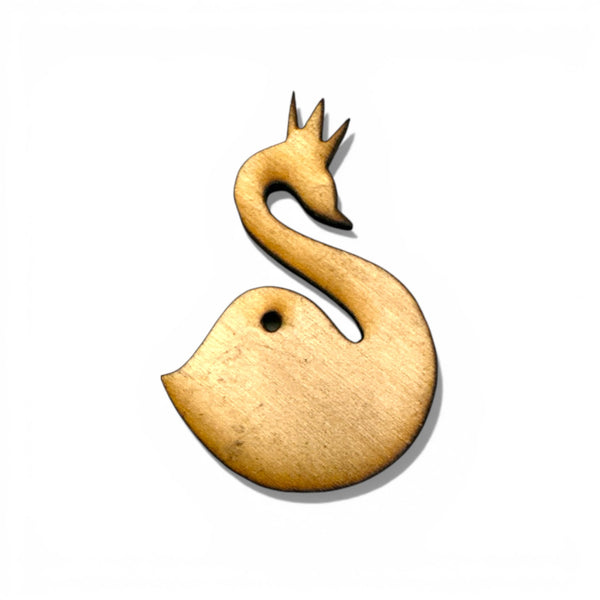 Ξύλινος κύκνος με στέμμα από MDF 3mm σε φυσικό ή λευκό χρώμα So Cute Cut