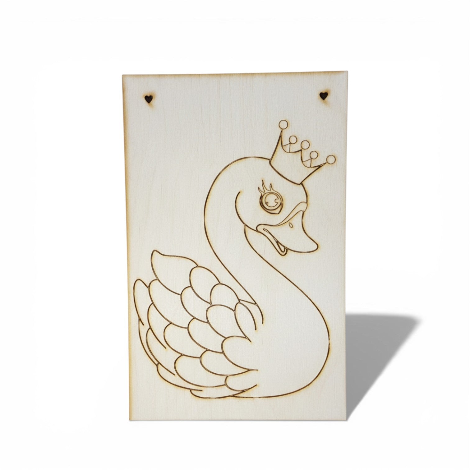 Ξύλινη ορθογώνια πλάτη για λαμπάδα με χάραξη Κύκνος - So Cute Cut