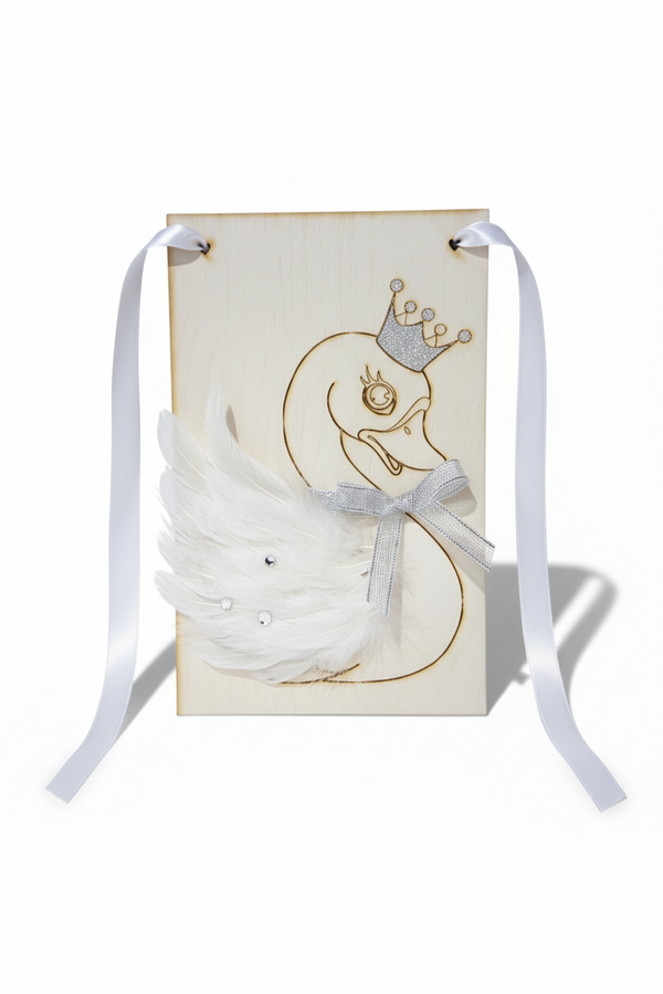 Ιδέα στολισμού ξύλινης πλάτης λαμπαδας με θέμα τον κύκνο, So Cute Cut