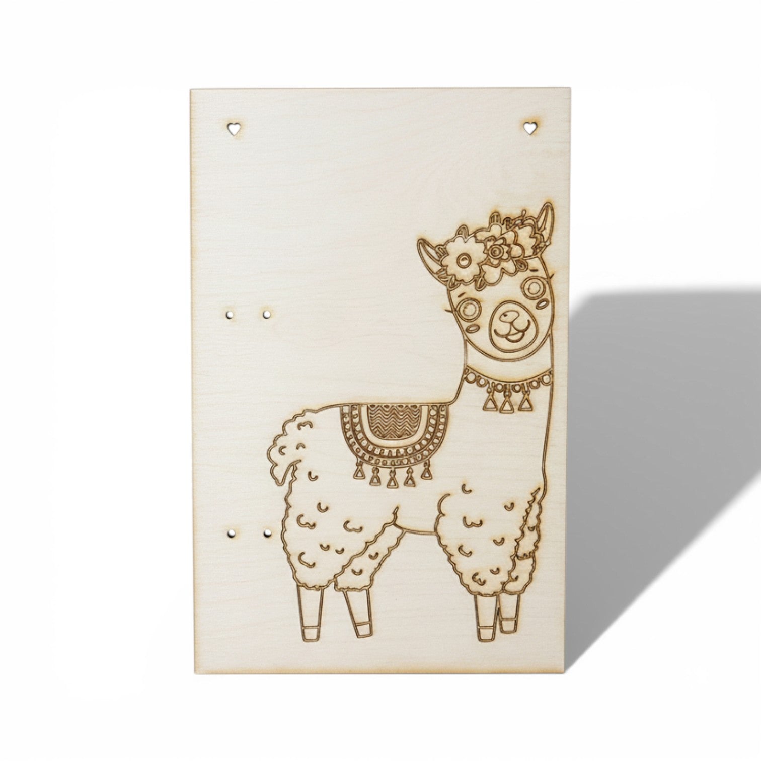 Ξύλινη ορθογώνια πλάτη για λαμπάδα με χάραξη Λάμα - So Cute Cut