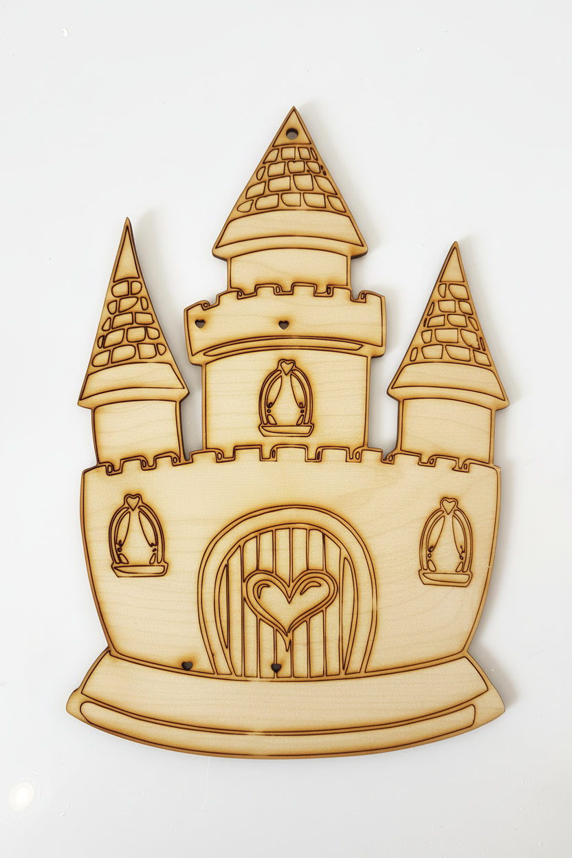 Ξύλινη πλάτη λαμπάδας με χάραξη κάστρο σε φυσικό ξύλο