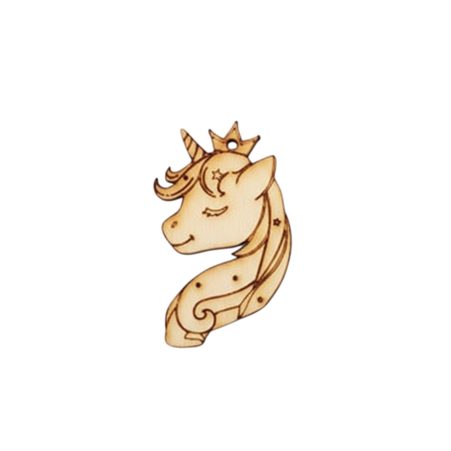 Ξύλινο κρεμαστό διακοσμητικό μονόκερος 8 cm φυσικό ξύλο So Cute Cut