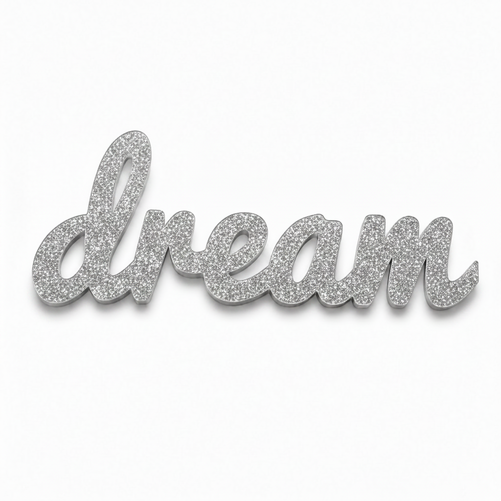 Dream Script Sign | Laser Cut Επιγραφή από Πλεξιγκλάς & MDF