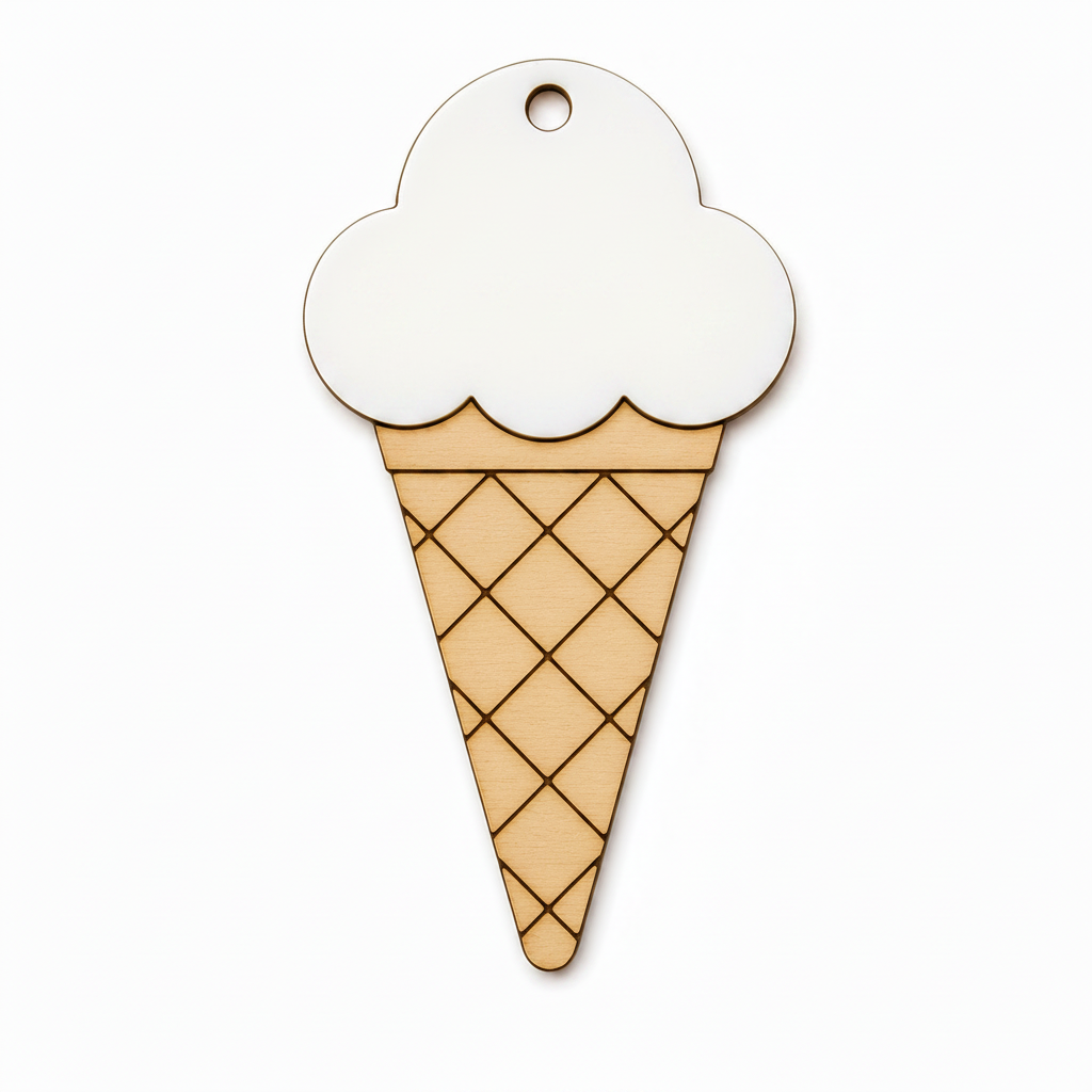 Sweet Ice Cream Διακοσμητικό Παγωτό από Σημύδα & Πλεξιγκλάς | DIY Summer Charm