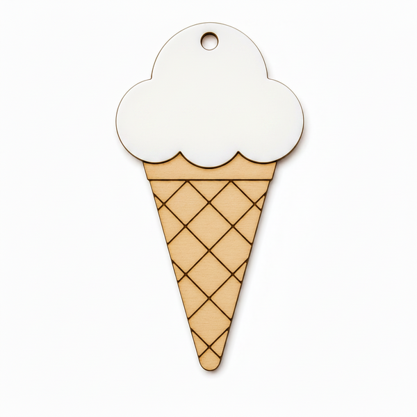 Sweet Ice Cream Διακοσμητικό Παγωτό από Σημύδα & Πλεξιγκλάς | DIY Summer Charm