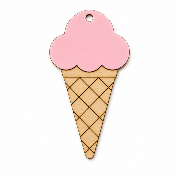 Sweet Ice Cream Διακοσμητικό Παγωτό από Σημύδα & Πλεξιγκλάς | DIY Summer Charm