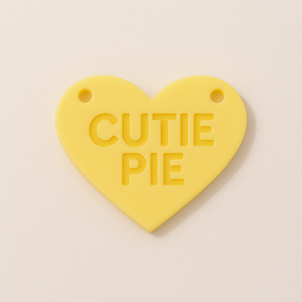 Candy Hearts – Παστέλ Καρδιές Plexiglass με Χάραξη (4 Μεγέθη · 9 Μηνύματα)