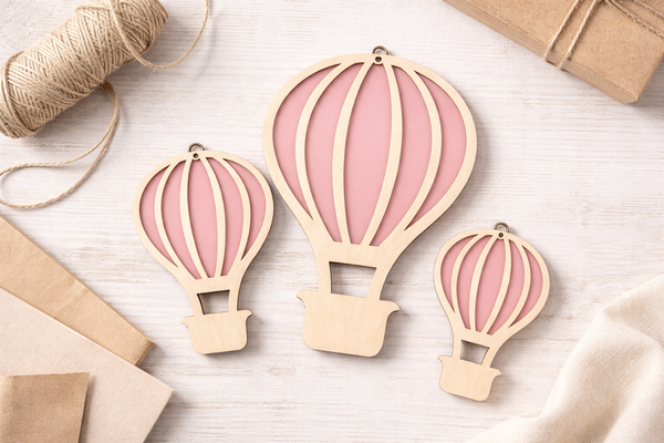 Κρεμαστό Αερόστατο από Κόντρα Πλακέ & Χρωματιστό Πλεξιγκλάς